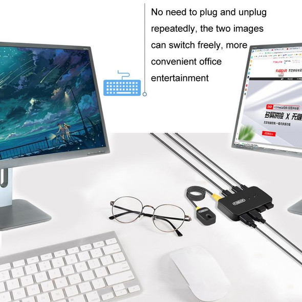 FJGEAR2 FJ-U302 3 In 2 Out USB Shared Shared Switch Expander With Desktop Controller Cable