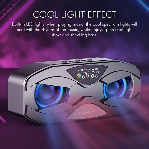 M5 Cool Owl Design Bluetooth Speaker LED Flash Wireless Loudspeaker FM Radio Alarm Clock TF Card(Gold)