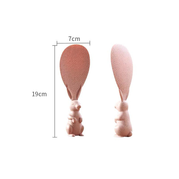 Wheat Straw Rabbit Shape Non Stick Rice Grain Household Rice Cooker Rice Spoon(Pink)