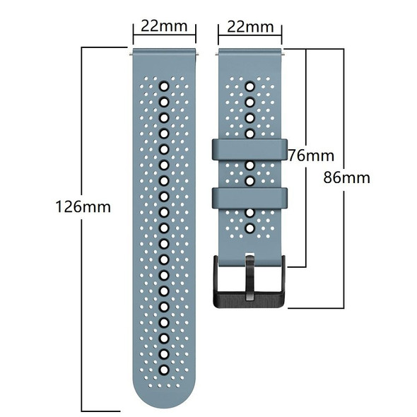 For Garmin Forerunner 255 music 22mm Perforated Two-Color Silicone Watch Band(Grey+Yellow)