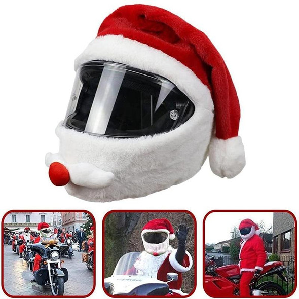 Motorcycle Helmet Christmas Hat Outdoor Crazy Funny Santa Helmet Cover