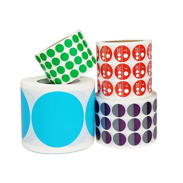 Color High-Viscosity Coated Paper Sticker Round Sticker,Random Color Delivery, Size: Diameter 25mm