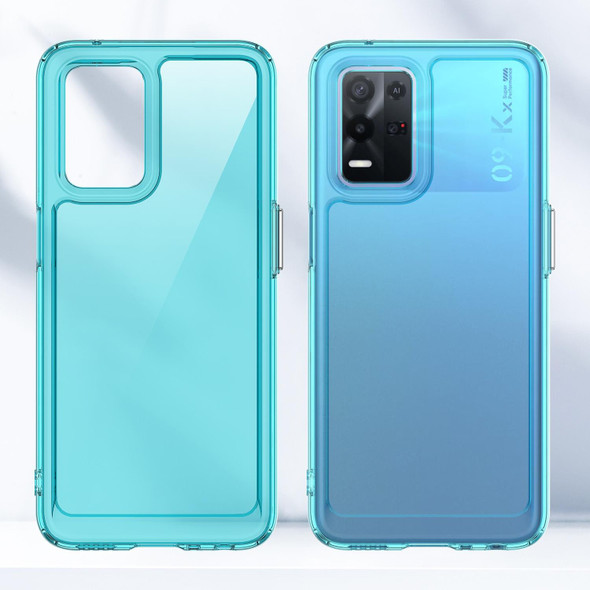 For Realme 8 5G Candy Series TPU Phone Case(Transparent Blue)