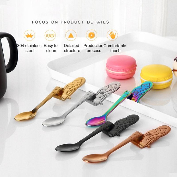 Creative Coffee Spoon Mermaid Shape Handle Spoons Flatware Drinking Tools, Color:True Color