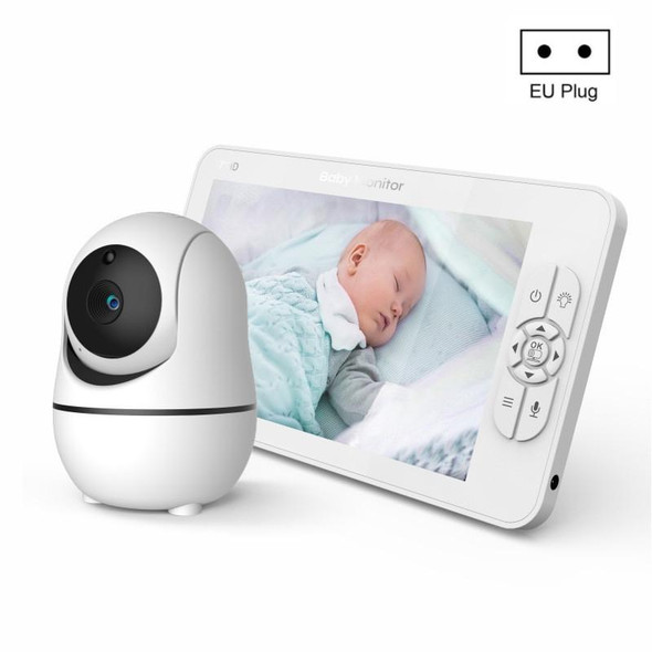 SM70PTZ 7 inch Screen 2.4GHz Wireless Digital Baby Monitor,  Auto Night Vision / Two-way Voice Intercom(EU Plug)