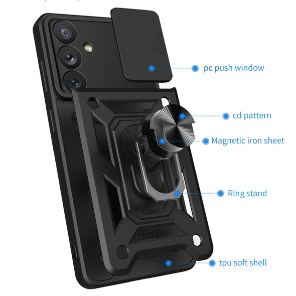 For Samsung Galaxy A54 5G Sliding Camera Cover Design TPU+PC Phone Case(Black)