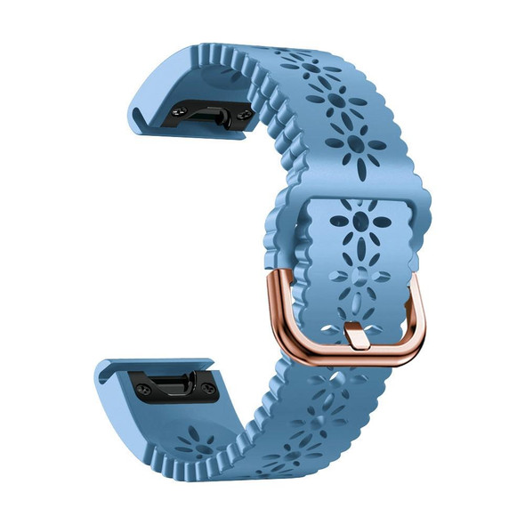 For Garmin Fenix 7S / 6S / 5S Quick Release Lace Silicone Watch Band(Light Blue)