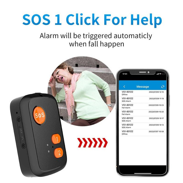 V51 A Style IP67 Waterproof 4G LTE 3G 2G GSM Elderly SOS Button Emergency Alarm GPS Tracker For Asia/Europe/Africa