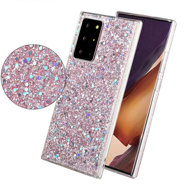 For Samsung Galaxy S20 FE 5G Glitter Sequins Epoxy TPU Phone Case(Pink)