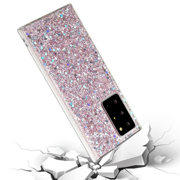 For Samsung Galaxy A41 Glitter Sequins Epoxy TPU Phone Case(Pink)
