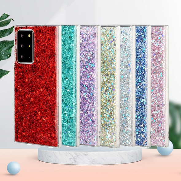 For Samsung Galaxy A52 4G/5G Glitter Sequins Epoxy TPU Phone Case(Purple)