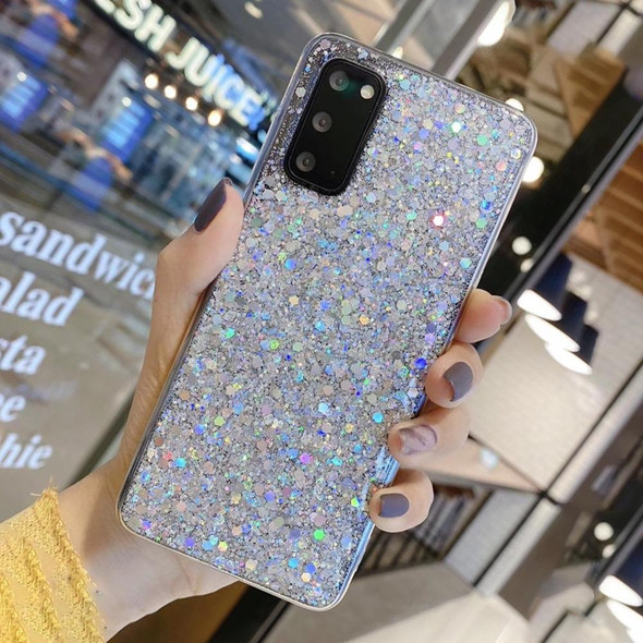 For Samsung Galaxy S21  5G Glitter Sequins Epoxy TPU Phone Case(Silver)