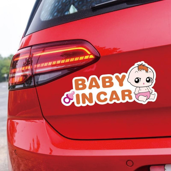 10 PCS There Is A Baby In The Car Stickers Warning Stickers Style: CT223X Pink Child Adhesive Stickers