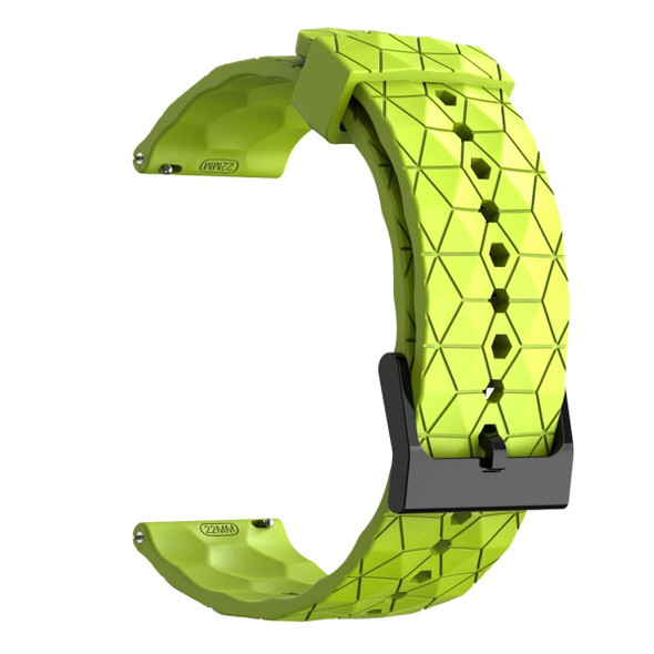 For Samsung Galaxy Watch 5 44mm 20mm Football Pattern Solid Color Silicone Watch Band(Lime Green)