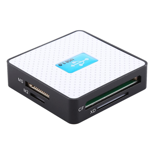 USB 3.0 All-in-1 Card Reader, Super Speed 5Gbps, Support CF / SD / TF / M2 / XD Card(White)