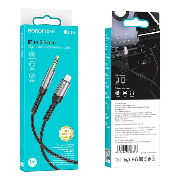 Borofone BL15 Hi-sound 8 Pin Digital Audio Conversion Cable, Length:1m