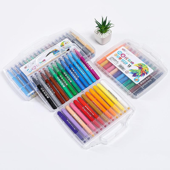 Seal Colorful Stick Water-Soluble Oil Pastel 12 Colors 24 Colors 36 Colors Portable Children Drawing Set Rotating Crayons, Specification: 24 Colors