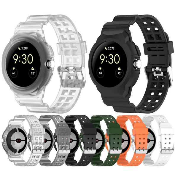 For Google Pixel Watch Integrated Fully Enclosed Silicone Watch Band(Transparent)