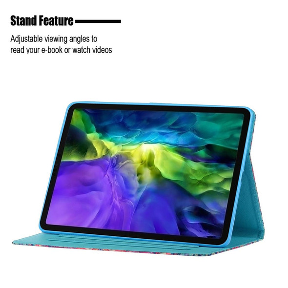 For iPad 11 Pro (2020) Painted Car Line TPU Horizontal Flip Leatherette Tablet Case with Holder & Card Slot & Sleep / Wake-up Function(Tree)