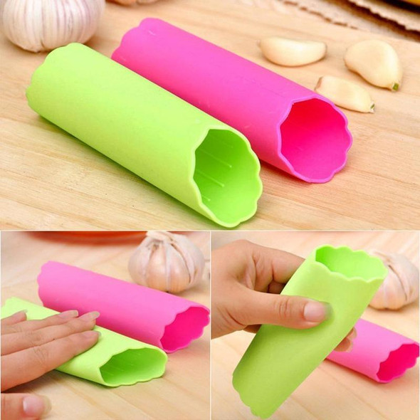 2 PCS Kitchen Peeling Garlic Press Garlic Peeler Does Not Hurt the Hand Silicone Garlic Peeler(Green)