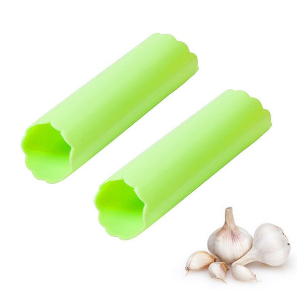 2 PCS Kitchen Peeling Garlic Press Garlic Peeler Does Not Hurt the Hand Silicone Garlic Peeler(Green)
