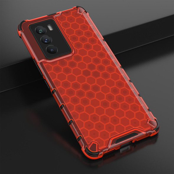 For Honor Play 40 Plus Honeycomb Shockproof Phone Case(Red)