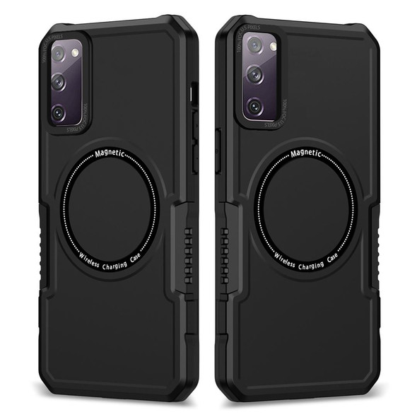 For Samsung Galaxy S20 FE MagSafe Shockproof Armor Phone Case(Black)