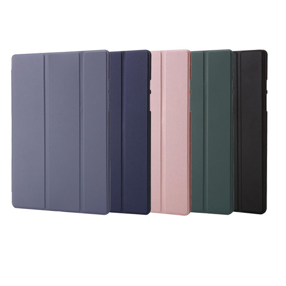 For Lenovo Tab M10 Plus 10.6 3rd Gen 2022 3-fold TPU Leatherette Tablet Case(Dark Blue)