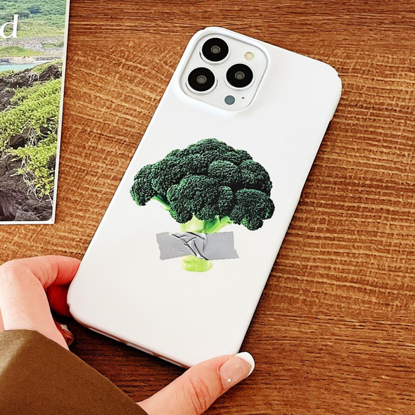 For iPhone 12 Cartoon Film Craft Hard PC Phone Case(Broccoli)