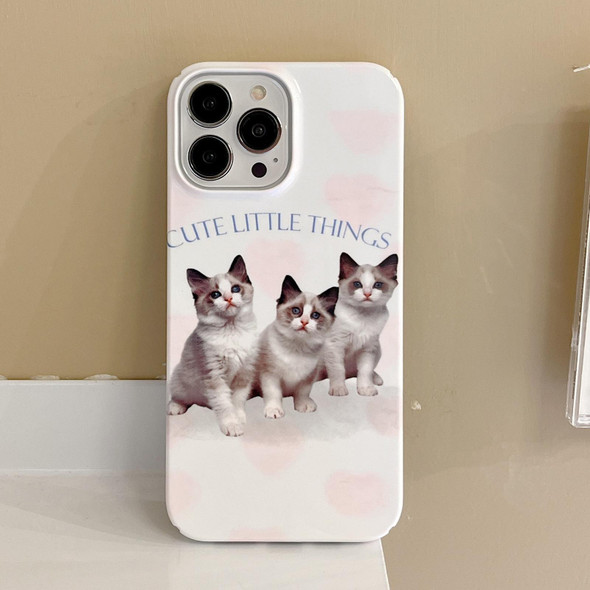 For iPhone 11 Pro Max Cartoon Film Craft Hard PC Phone Case(Three Cute Cats)