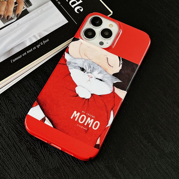 For iPhone 11 Cartoon Film Craft Hard PC Phone Case(Cat)