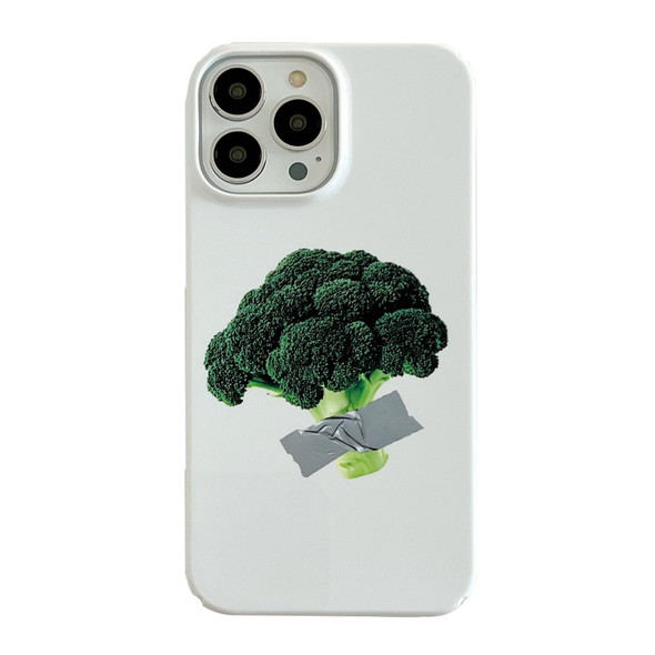 For iPhone 14 Cartoon Film Craft Hard PC Phone Case(Broccoli)