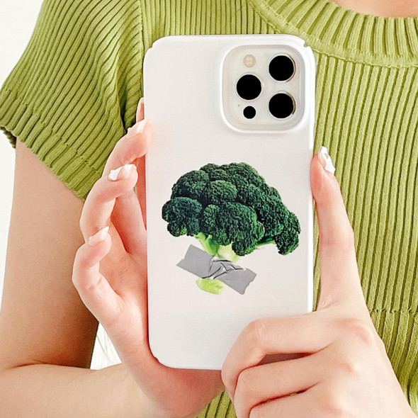 For iPhone 14 Cartoon Film Craft Hard PC Phone Case(Broccoli)