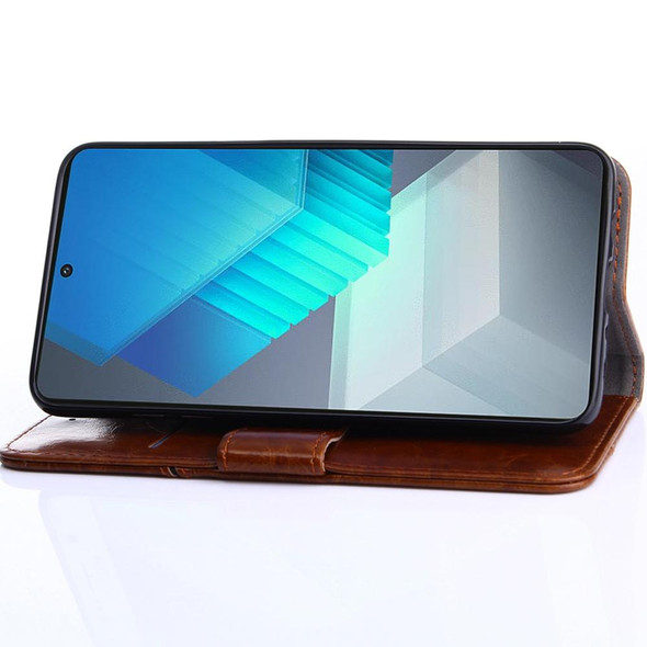 For ZTE Blade A52 Lite Geometric Stitching Horizontal Flip Leather Phone Case(Black)