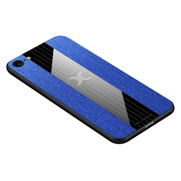 For iPhone SE 2022 / SE 2020 /  8 / 7 XINLI Stitching Cloth Texture Shockproof TPU Protective Case(Blue)