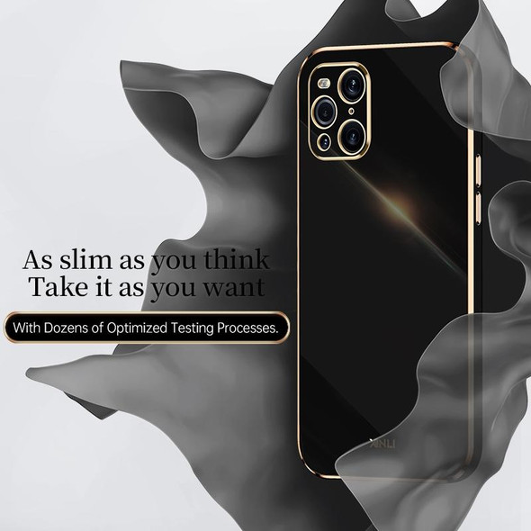 For OPPO Find X3 Pro XINLI Straight 6D Plating Gold Edge TPU Shockproof Case(White)