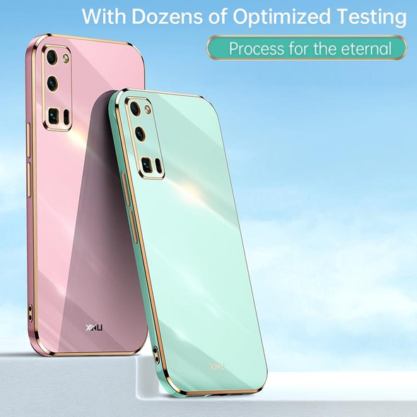 For Honor 30 Youth XINLI Straight 6D Plating Gold Edge TPU Shockproof Case(Mint Green)