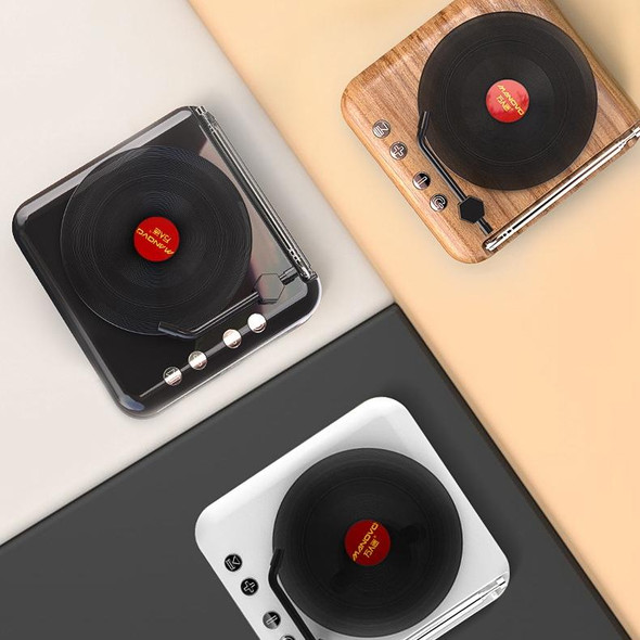 Manovo H3 Retro Vinyl Record Player Shape Mini Bluetooth Speaker, Color: White