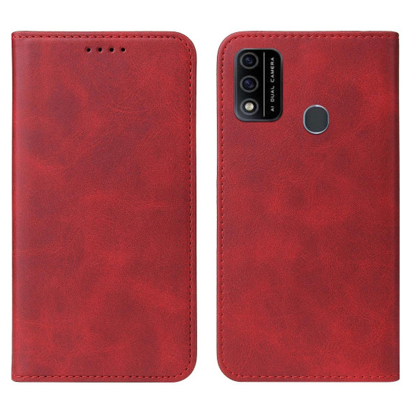 For Infinix Itel A48/L6006 Magnetic Closure Leatherette Phone Case(Red)