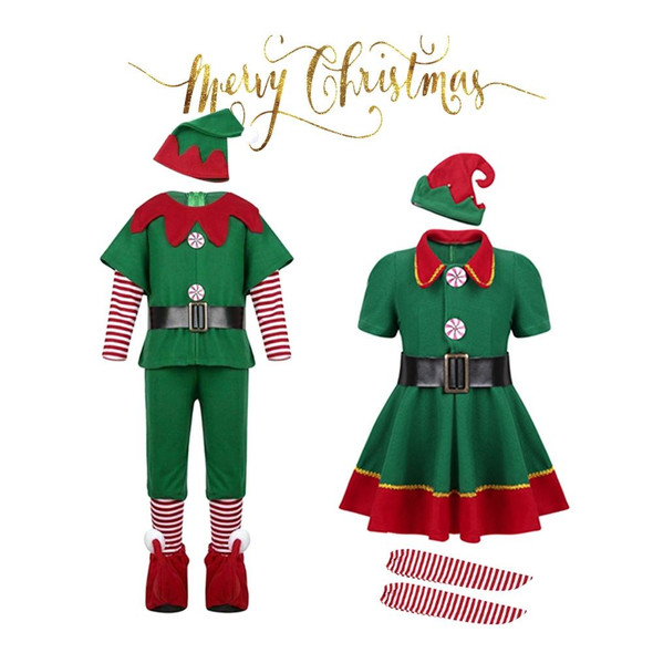 Christmas Green Elf Cosplay Costume Chris Santa Claus Costume Set, Size: 130cm(Female)