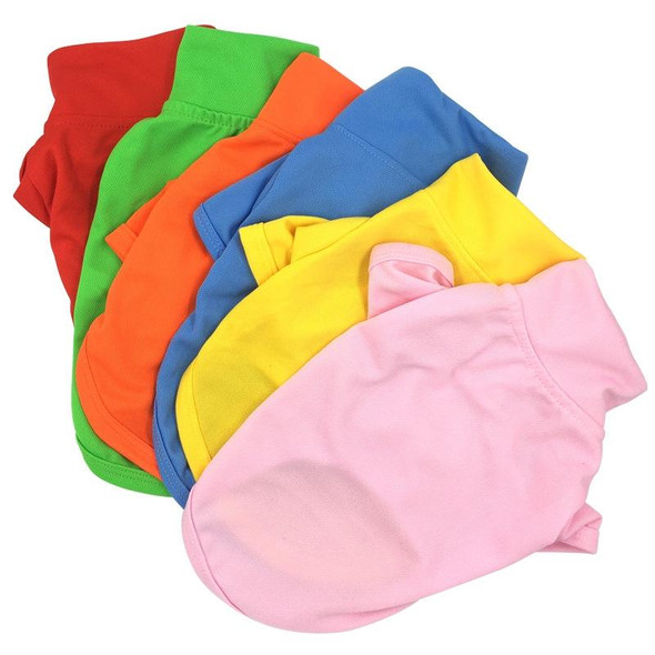 Candy Coloured Dog T-Shirt Short Sleeve Pet Clothing, Size: M(Pink)