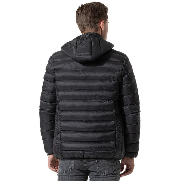 11 Zone Double Control Black USB Winter Electric Heated Jacket Warm Thermal Jacket, Size: S