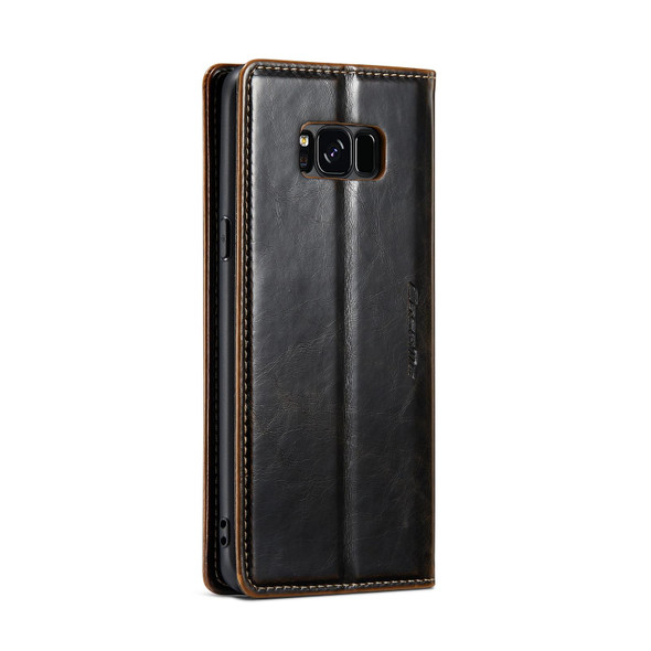 For Samsung Galaxy S8+ CaseMe 003 Crazy Horse Texture Leatherette Phone Case(Coffee)
