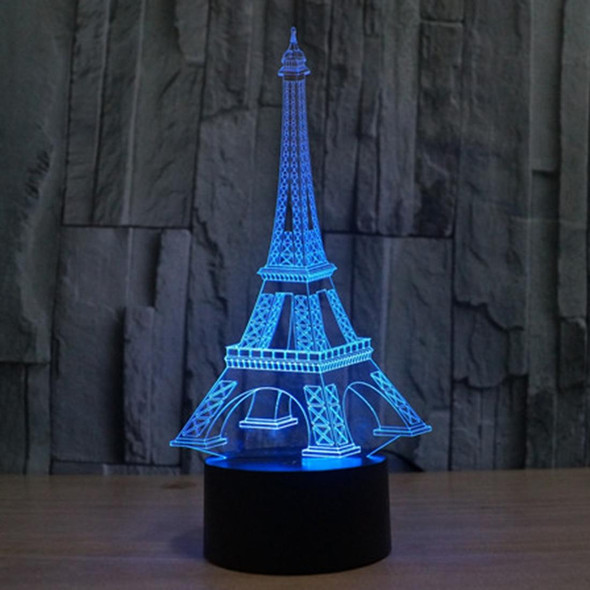 Eiffel Tower Style 3D Touch Switch Control LED Light , 7 Color Discoloration Creative Visual Stereo Lamp Desk Lamp Night Light