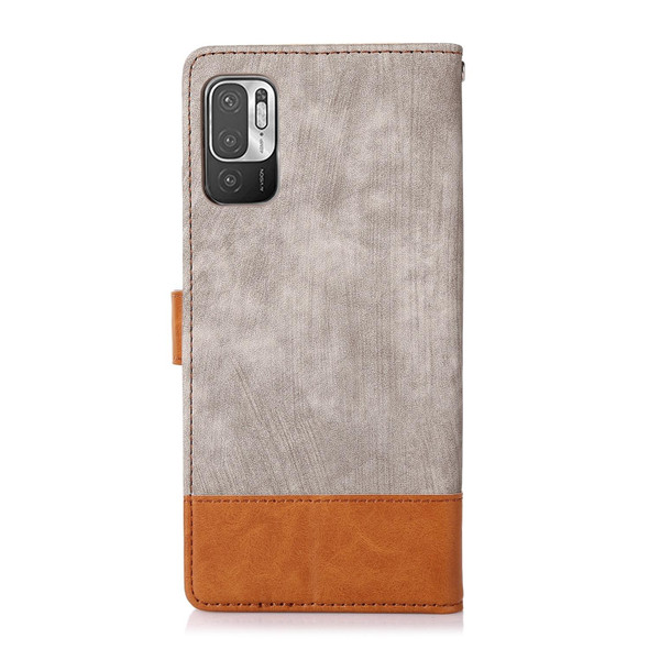 For Xiaomi Redmi Note 10 5G Splicing Leather Phone Case(Grey)