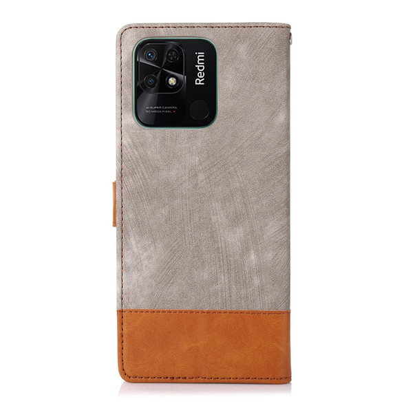 For Xiaomi Redmi 10 India Splicing Leather Phone Case(Grey)