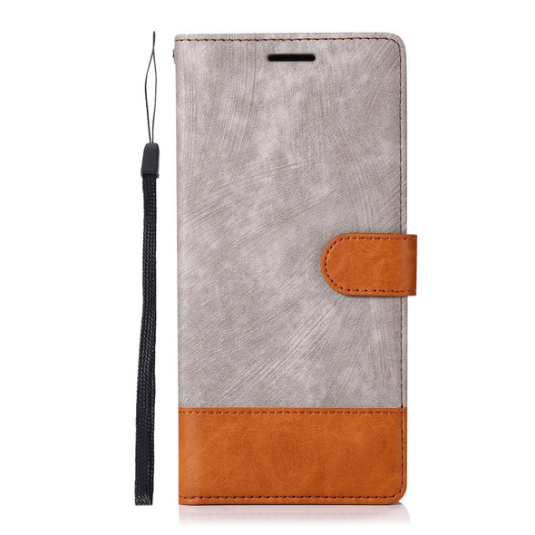 For Xiaomi Redmi Note 9 4G Splicing Leather Phone Case(Grey)