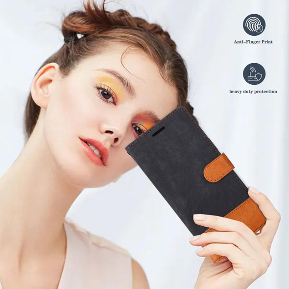 For Xiaomi Redmi Note 10 4G Splicing Leather Phone Case(Black)