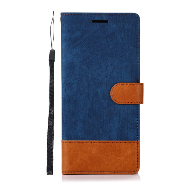 For Xiaomi Redmi K40 / K40 Pro Splicing Leather Phone Case(Dark Blue)