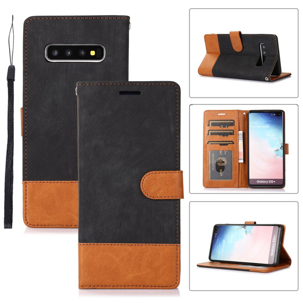 For Samsung Galaxy S10+ Splicing Leatherette Phone Case(Black)